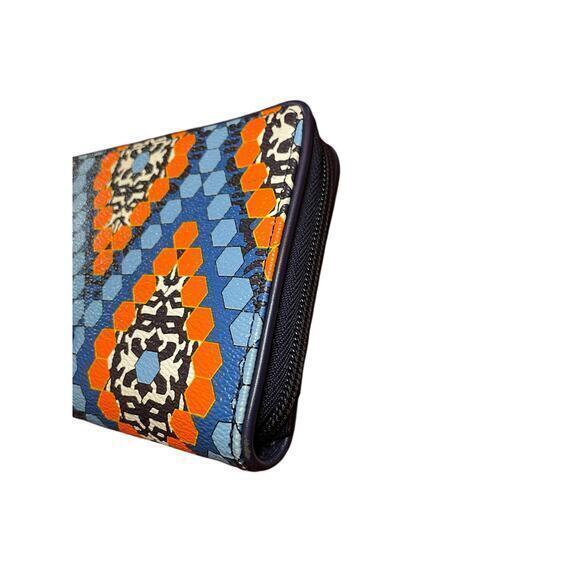 Vera Bradley Marrakesh‎ Beads Large Blue Orange Zip Card Travel Wallet/Wristlet - Picture 4 of 8